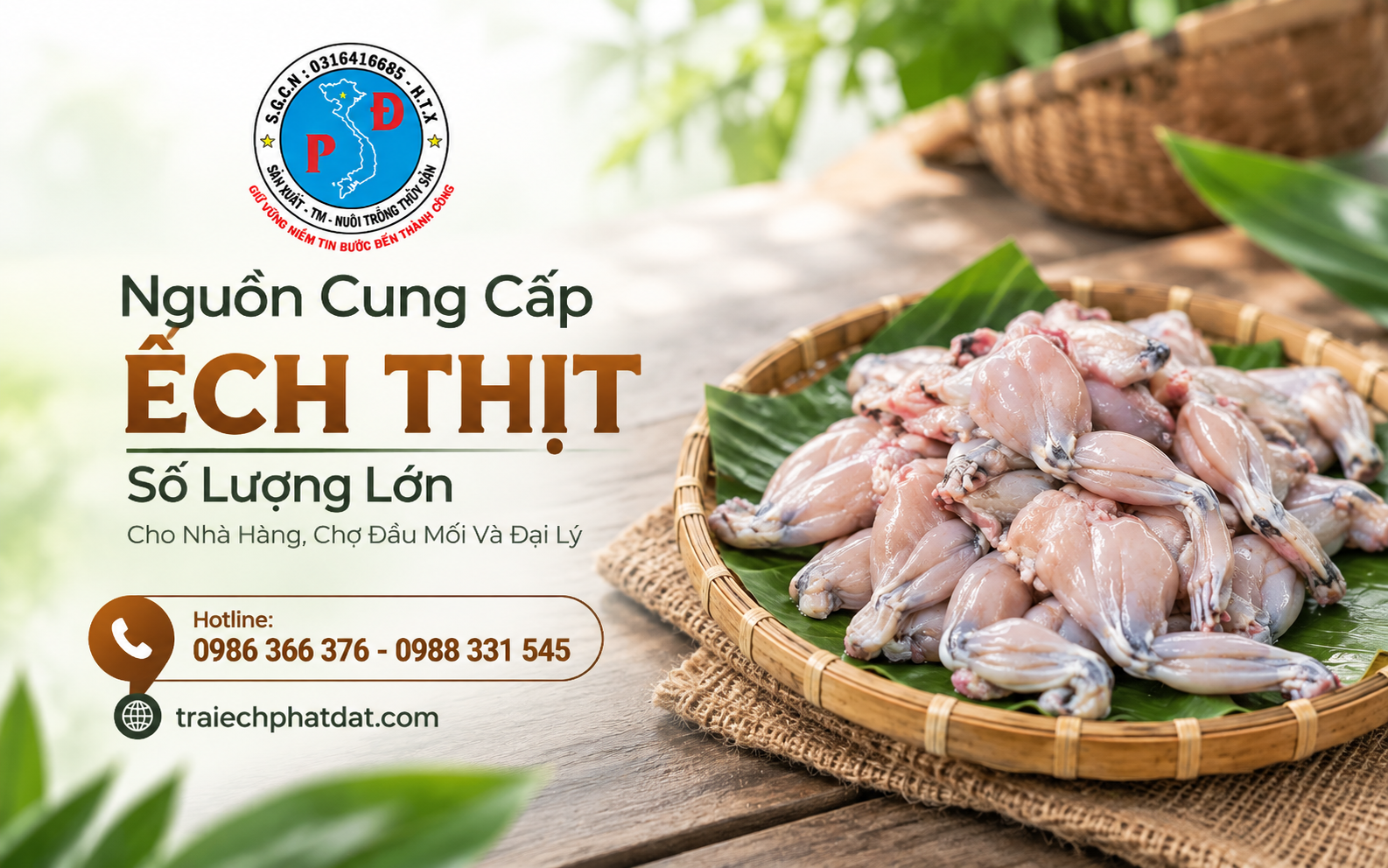 Chuyên cung cấp ếch thịt thương phẩm số lượng lớn cho đối tác