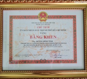 BẰNG KHEN DO UBND TP HỒ CHÍ MINH TRAO TẶNG